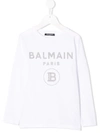 Balmain Kids' Printed Logo T-shirt In White