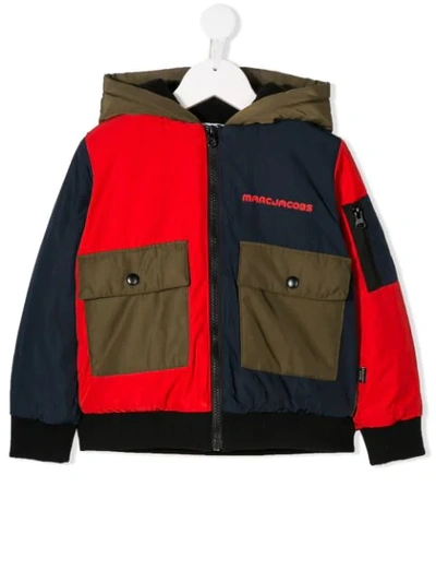 Little Marc Jacobs Teen Colour Block Jacket In Blu/rosso