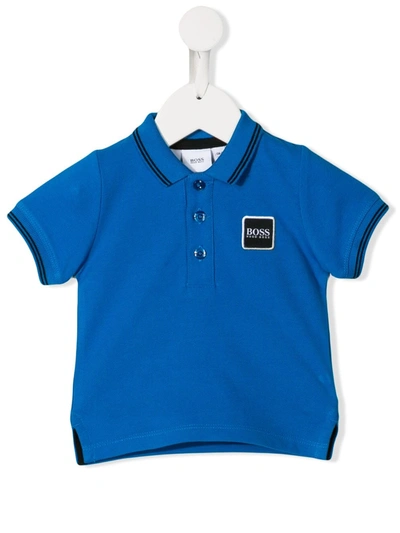 Hugo Boss Babies' Embroidered Logo Polo Shirt In Blue