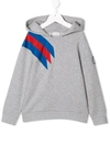 Gucci Kids' Hooded Sweatshirt With Brand Patch In Grey