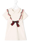 Gucci Babies' Ruffle Trim Web Dress In White