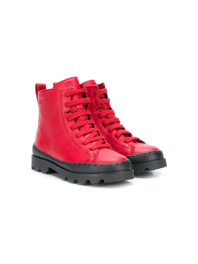 Camper High-top Leather Boots, Toddler/kids In Red