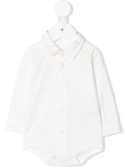 Il Gufo Babies' Long-sleeve Shirt-style Shorties In White