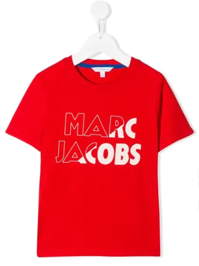 Little Marc Jacobs Teen Logo Print T-shirt In Red