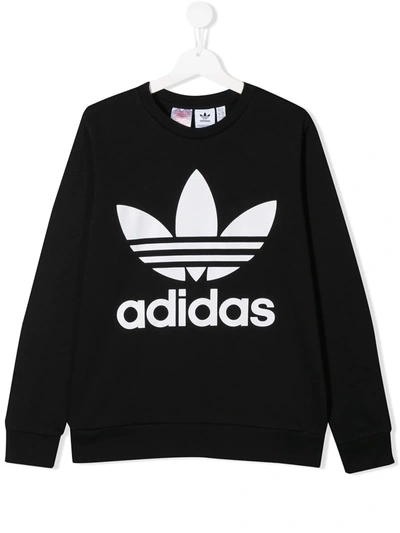 Adidas Originals Kids' Trefoil Logo Sweatshirt Black