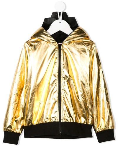 Wauw Capow By Bangbang Kids' Hooded Bomber Jacket In Gold
