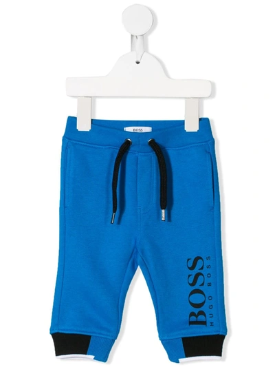 Hugo Boss Babies' Logo Track Trousers In Blue