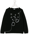 Il Gufo Kids' Embroidered Detail Sweater In Black