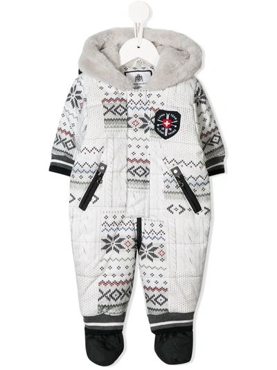 Lapin House Babies' Hooded Padded Snowsuit In White