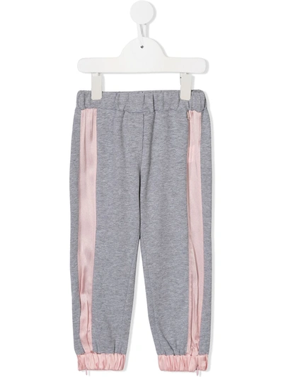 Simonetta Kids' Stripe Detail Track Trousers In Grey