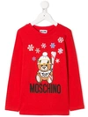 Moschino Teen Teddy Bear T-shirt In Red