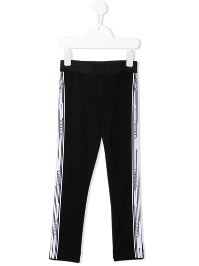 Lanvin Enfant Kids' Logo Print Side Panel Leggings In Black