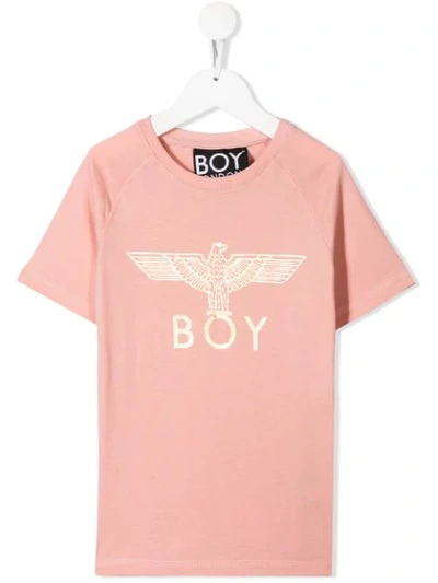 Boy London Teen Logo Print T-shirt In Pink