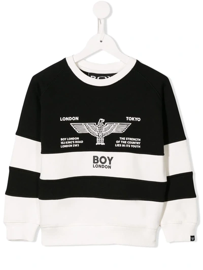 Boy London Kids' Striped Sweatshirt In Black