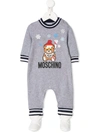 Moschino Teddy Bear Print Babygrow In Grey