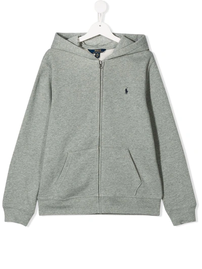 Polo Ralph Lauren Teen Hooded Sweatshirt In Grey