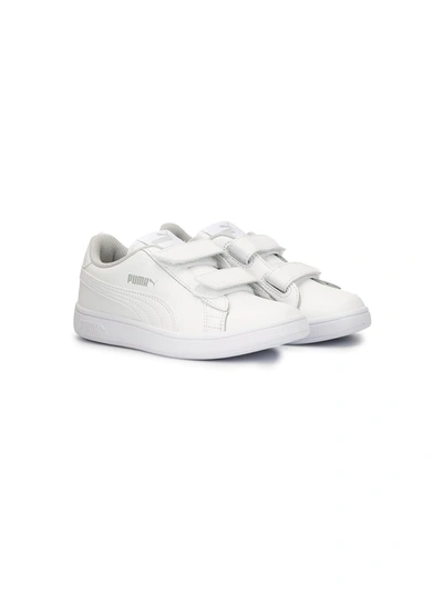 Puma Kids' Smash V2 Touch-strap Sneakers In White