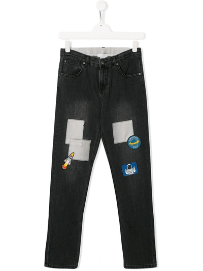Stella Mccartney Kids' Grey Jeans For Boy With Patches