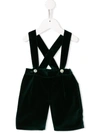 Siola Babies' Velvet Overall Shorts In Green