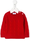 Siola Babies' Cable Knit Jumper In Red