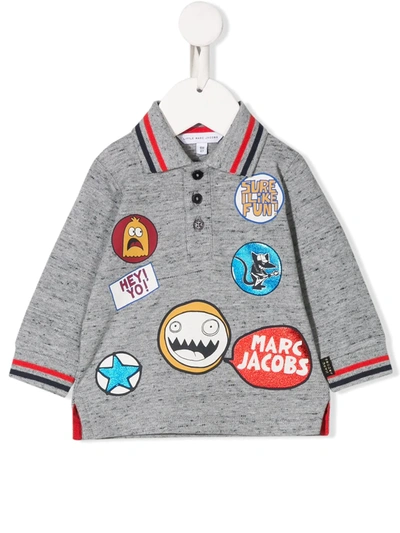 Marc Jacobs Babies' Sure I Like Fun Polo Shirt In Grigio