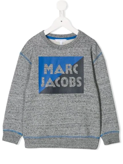 Little Marc Jacobs Kids' Sweatshirt Mit Logo-print In Grigio