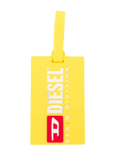 Diesel Logo Luggage Tag In Yellow