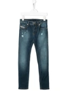 Diesel Kids' Distressed Jeans In Blue