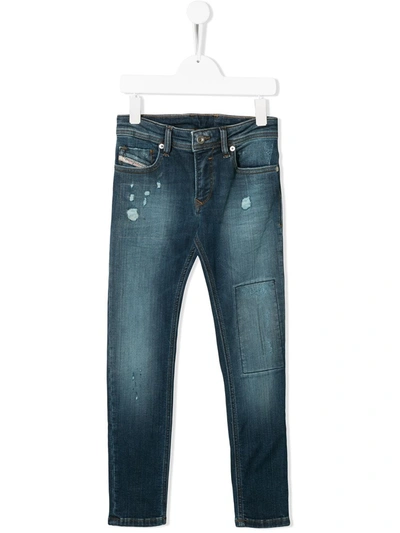 Diesel Kids' Distressed Jeans In Blue