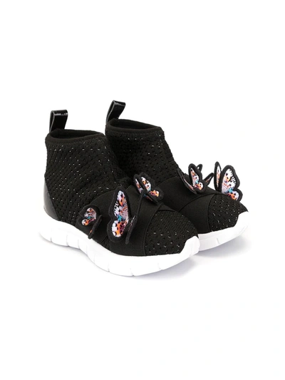 Sophia Webster Mini Kids' Butterfly Hi-top Trainers In Black