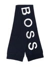 Hugo Boss Kids' Schal Mit Logo-print In Blue