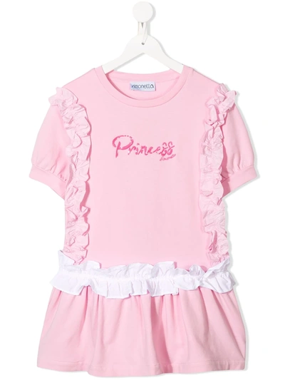 Simonetta Kids' Graphic Print Dress In Pink