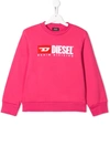 Diesel Kids' Logo Print Sweatshirt In Pink