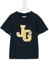 John Galliano Kids' Varsity T-shirt In Blue