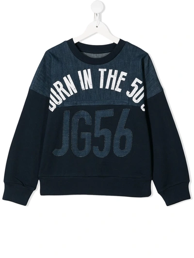 John Galliano Kids' Printed Sweatshirt In Blue