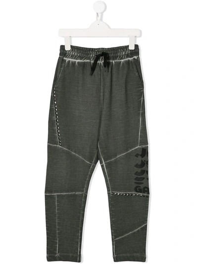 John Galliano Kids' Stud-embellished Sweatpants In Grey