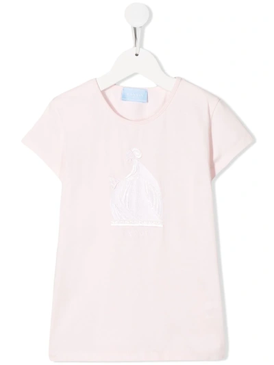Lanvin Enfant Kids' Sequin Logo T-shirt In Pink