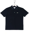Lacoste Teen Embroidered Logo Polo Shirt In Blue
