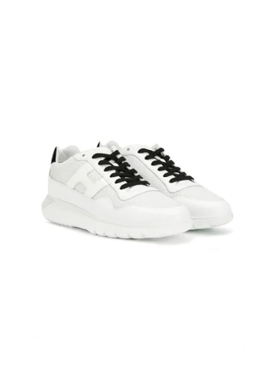 Hogan Kids' Logo Embroidered Trainers In White