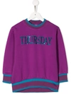 Alberta Ferretti Kids' Sequin Thursday Knit Jumper In Purple