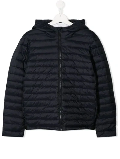 Emporio Armani Kids' Quilted Puffer Jacket In Blue