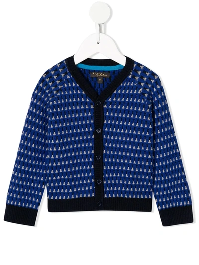 Velveteen Babies' Spencer V-neck Cardigan In Blue