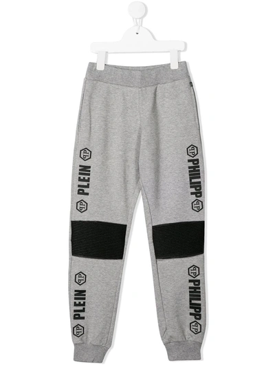Philipp Plein Junior Kids' Logo Print Sweatpants In Grey