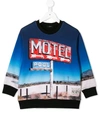 N°21 Kids' Motel Graphic Sweatshirt In Blue