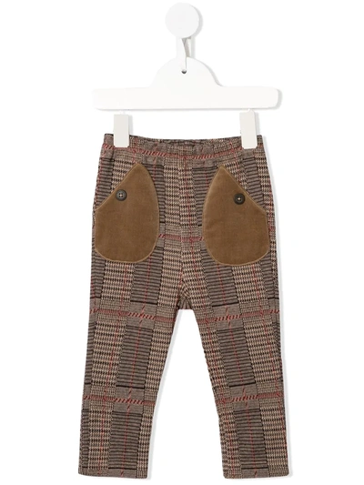Familiar Babies' Checked Pull-on Leggings In Brown