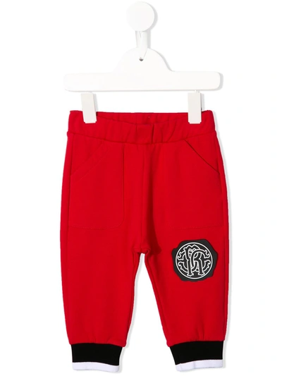 Roberto Cavalli Junior Babies' Jogginghose Mit Logo-patch In Red