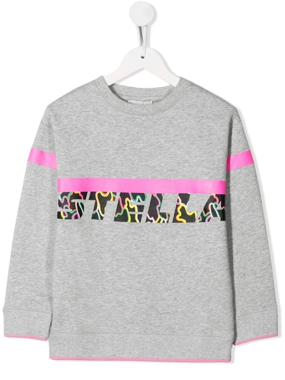 Stella Mccartney Kids' Graphic Logo Sweatshirt In Grey