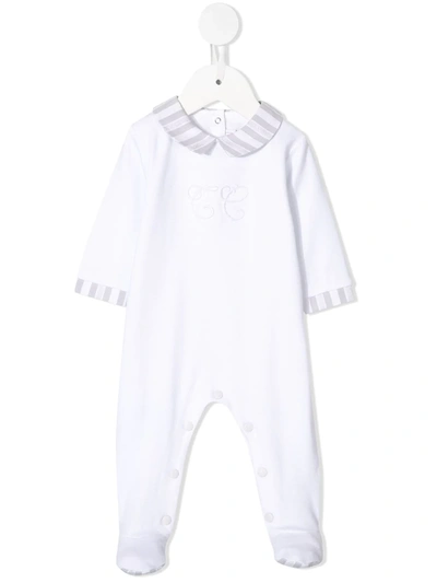 Tartine Et Chocolat Babies' Striped Trim Pyjamas In White