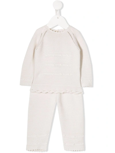 Cashmirino Babies' Knitted Two-piece Set In Neutrals