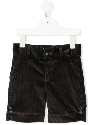 Siola Babies' Button-embellished Corduroy Shorts In Grey